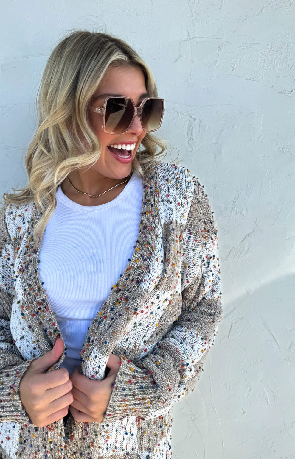 CHECKERED MILEY DOT CARDIGAN