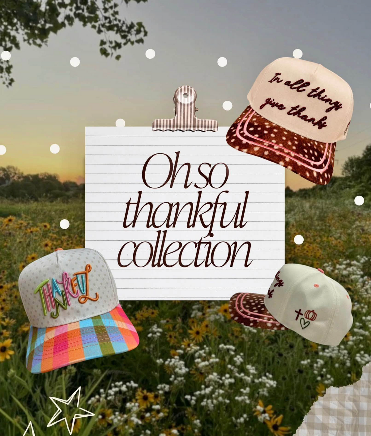 THANKFUL EMBROIDERED HAT