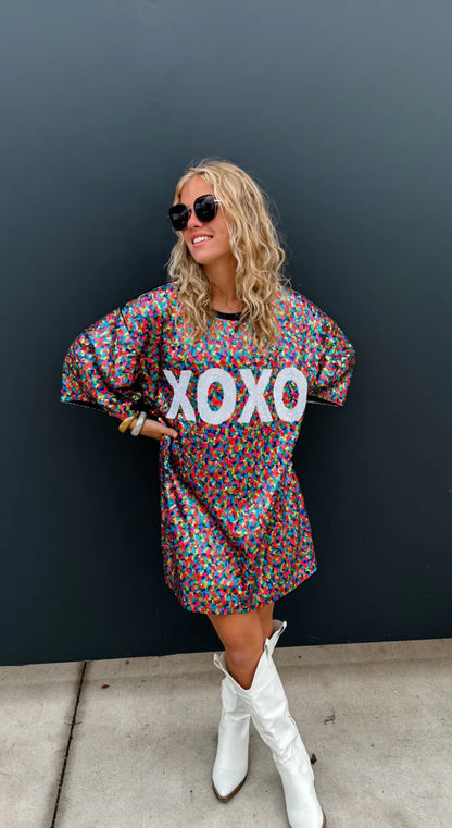 XOXO SEQUIN TOP