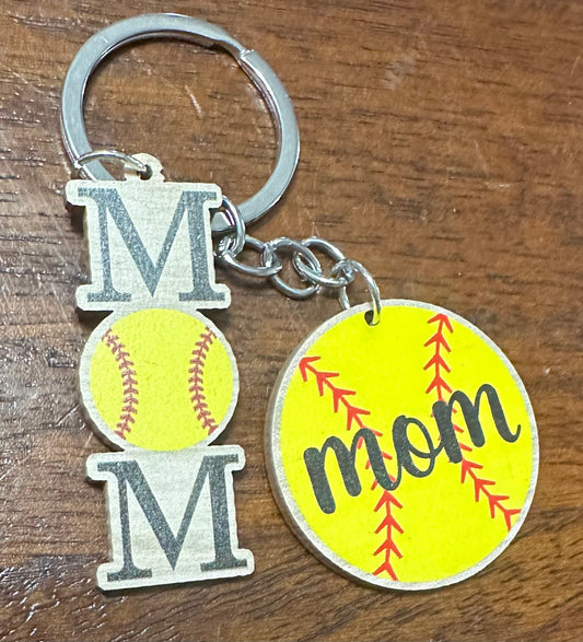 SOFTBALL MOM KEYCHAIN