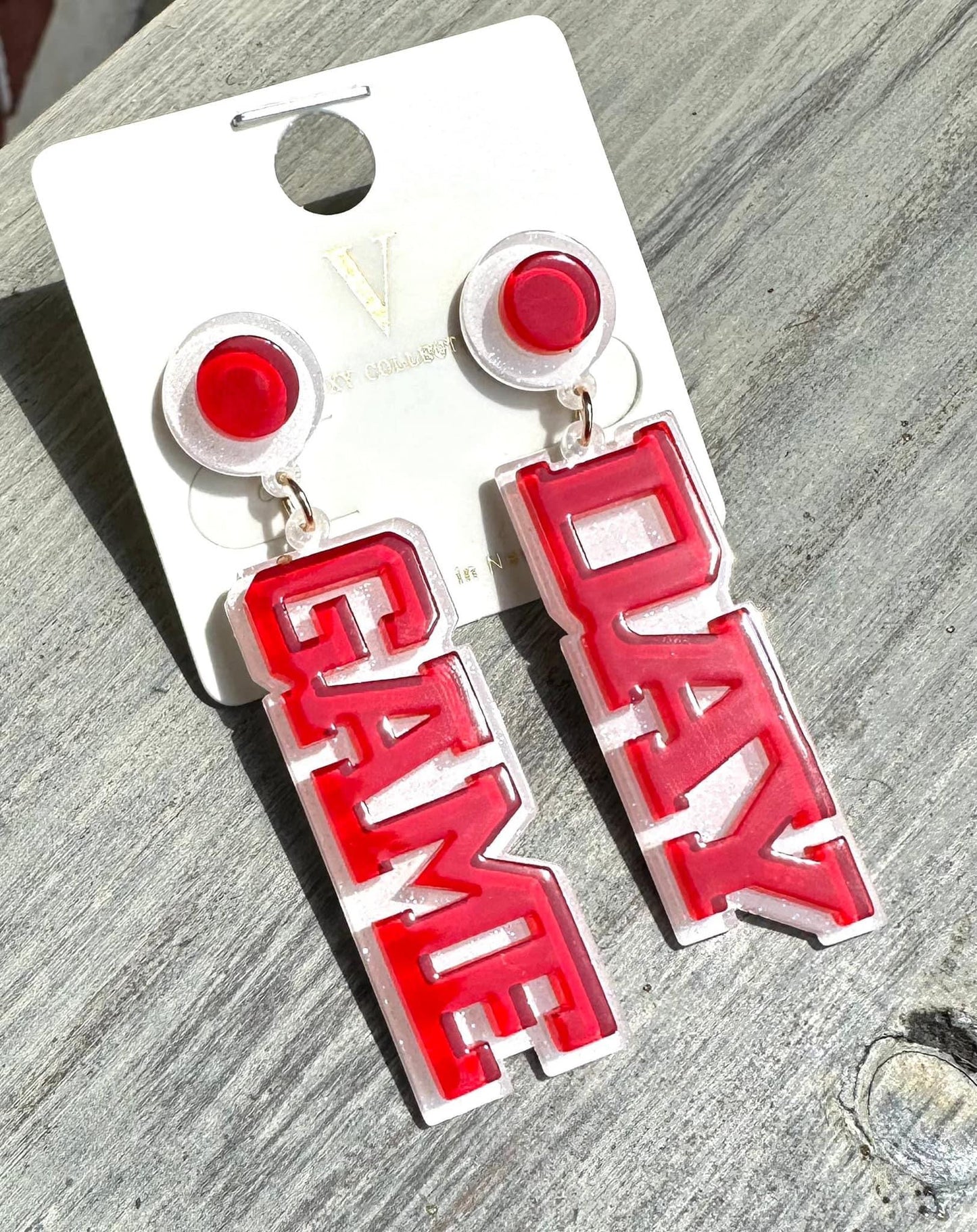 RED GAME DAY EARRING