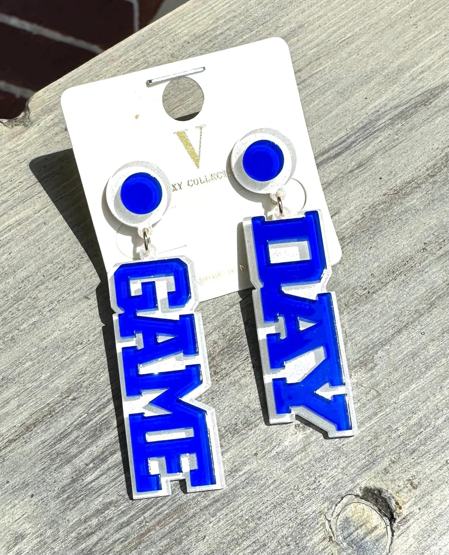 BLUE GAME DAY EARRINGS