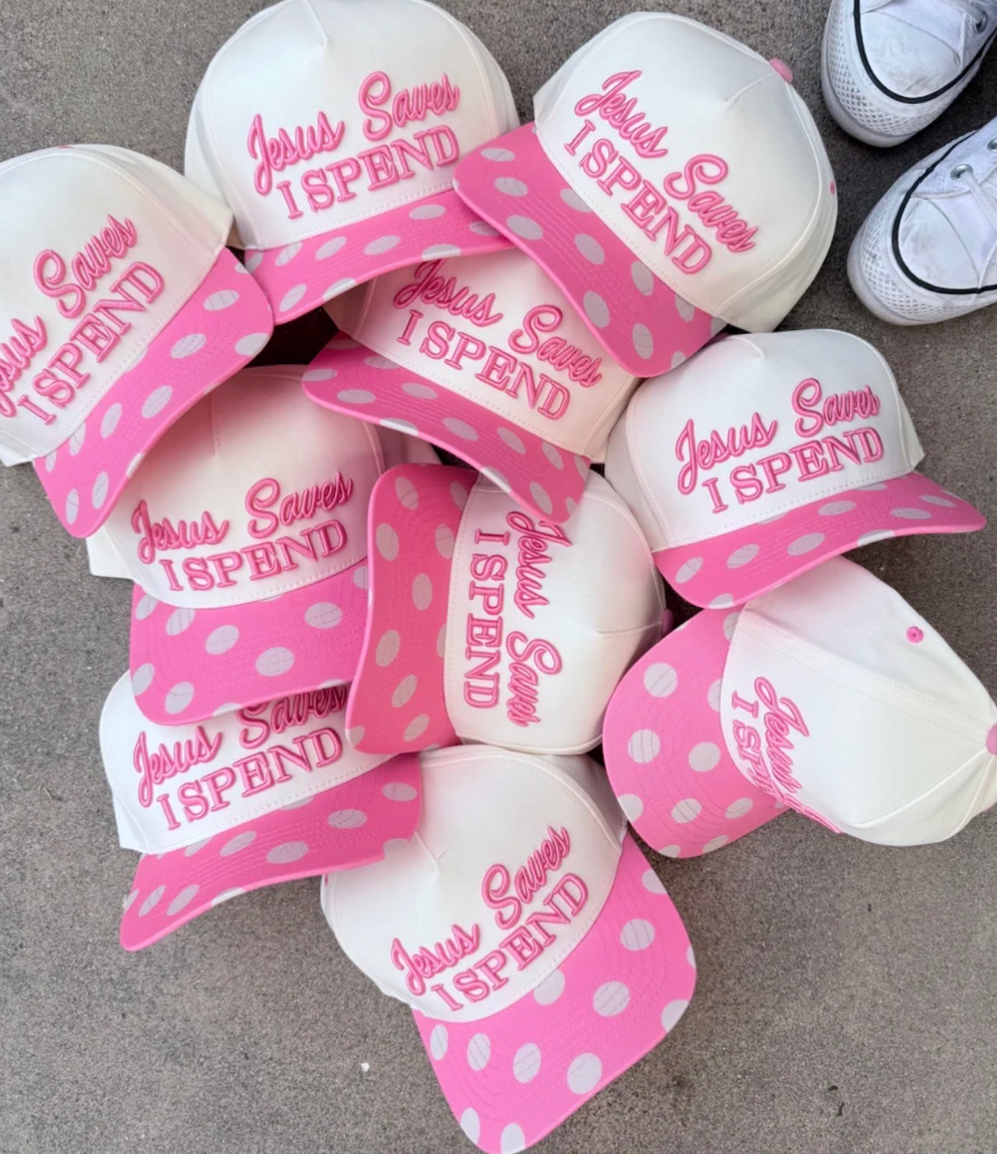 Jesus Saves, I Spend Embroidered Hat