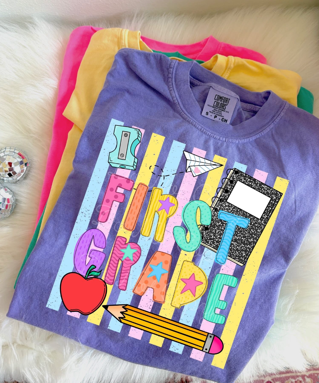 RAINBOW STRIPE GRADE GRAPHIC TEE