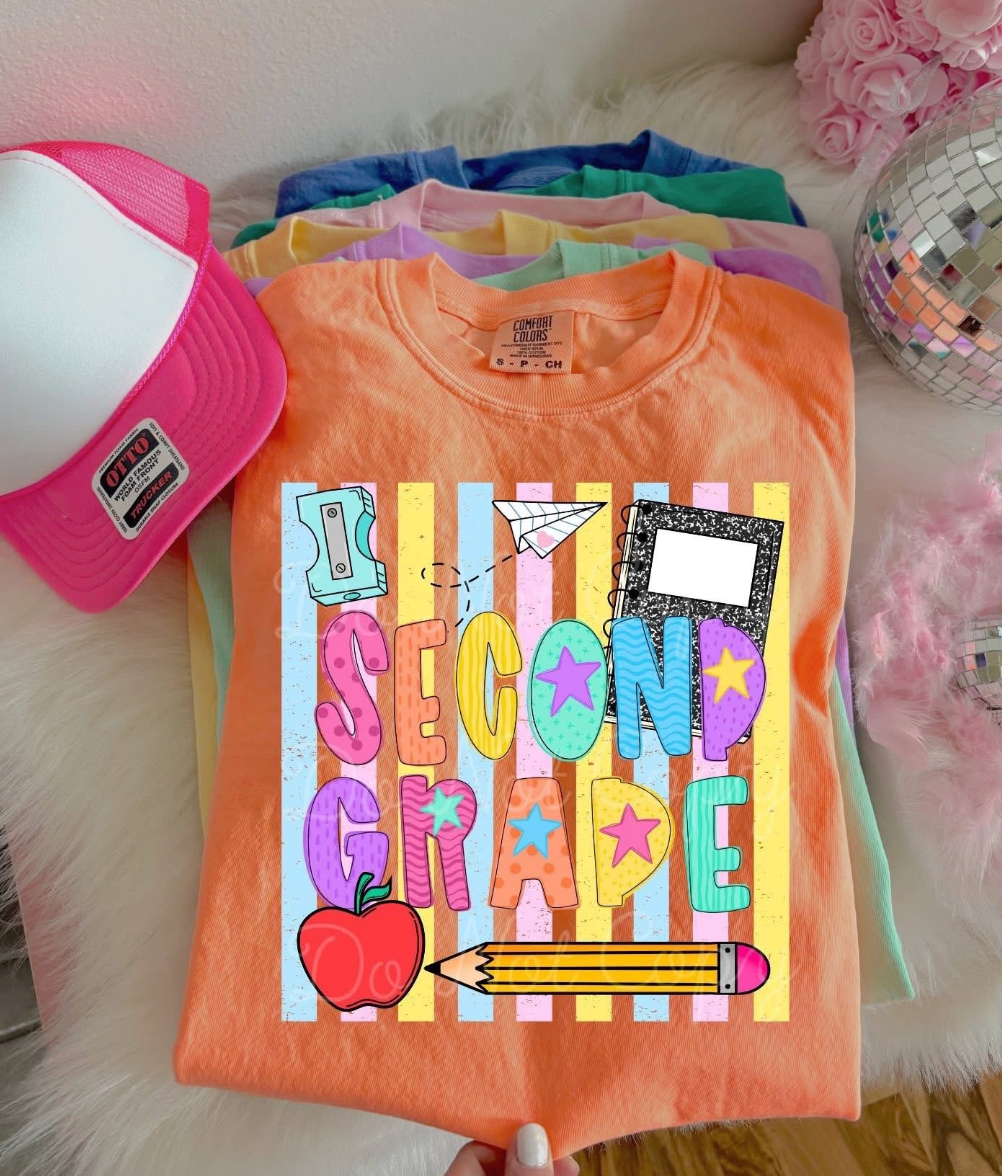 RAINBOW STRIPE GRADE GRAPHIC TEE