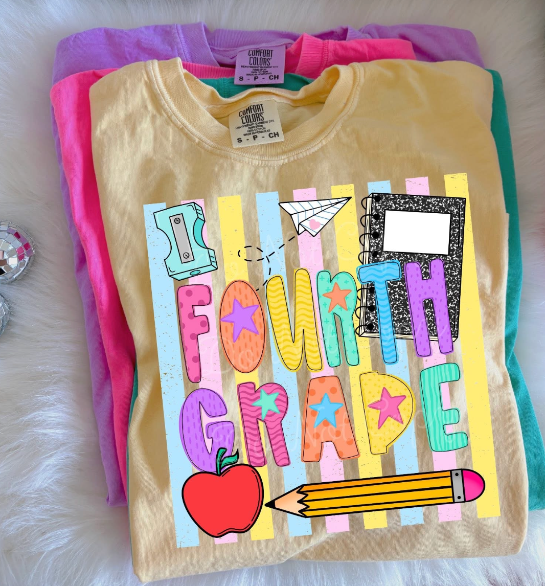 RAINBOW STRIPE GRADE GRAPHIC TEE