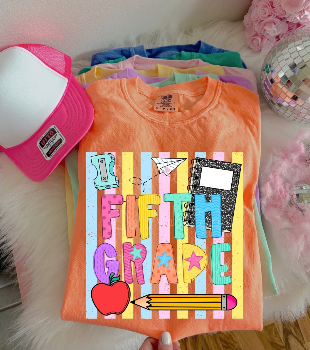 RAINBOW STRIPE GRADE GRAPHIC TEE