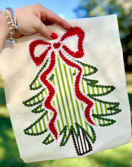 STRIPED TREE WITH BOW